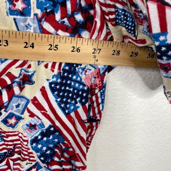 Catherines Women's Flag Patriotic 4th of July Sequins Top Red White Blue Size 3X - Picture 8 of 9